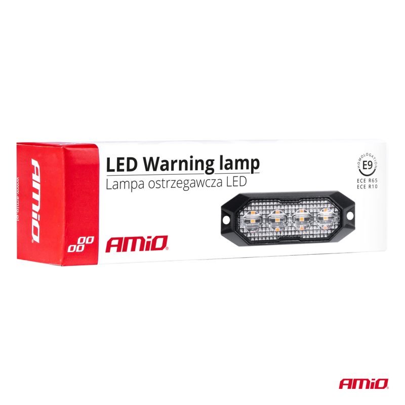 Výstražné osvetlenie oranžové 4x3W LED R65 R10 12/24V IP6K9K AMIO-03929 – Obrázok 6