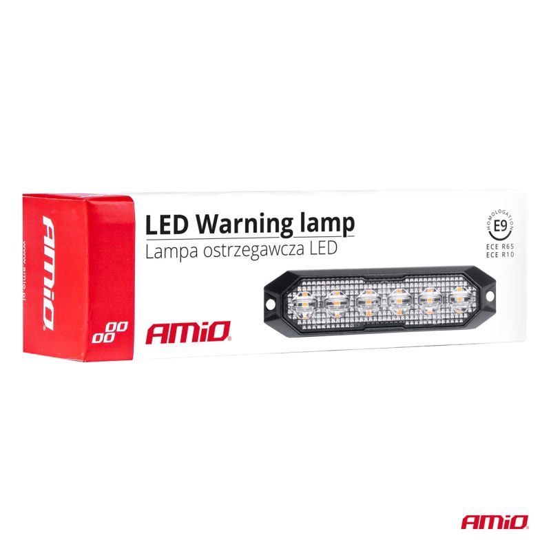Výstražné osvetlenie oranžové 6x3W LED R65 R10 12/24V IP6K9K AMIO-03930 – Obrázok 6