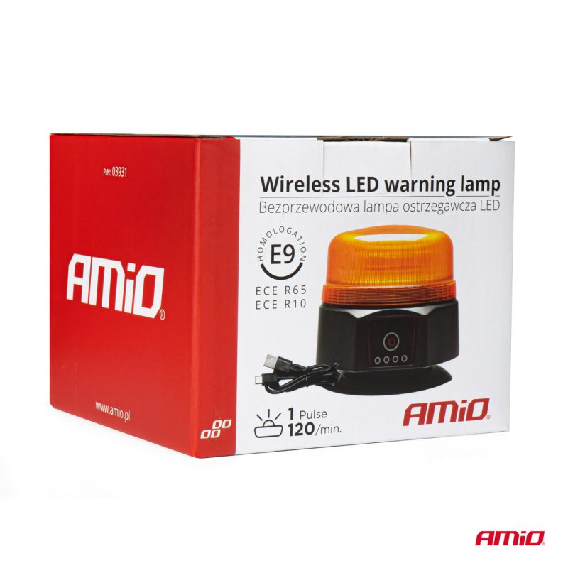 Bezdrôtové LED výstražné svietidlo R65 R10 12/24V AMIO-03931 – Obrázok 7