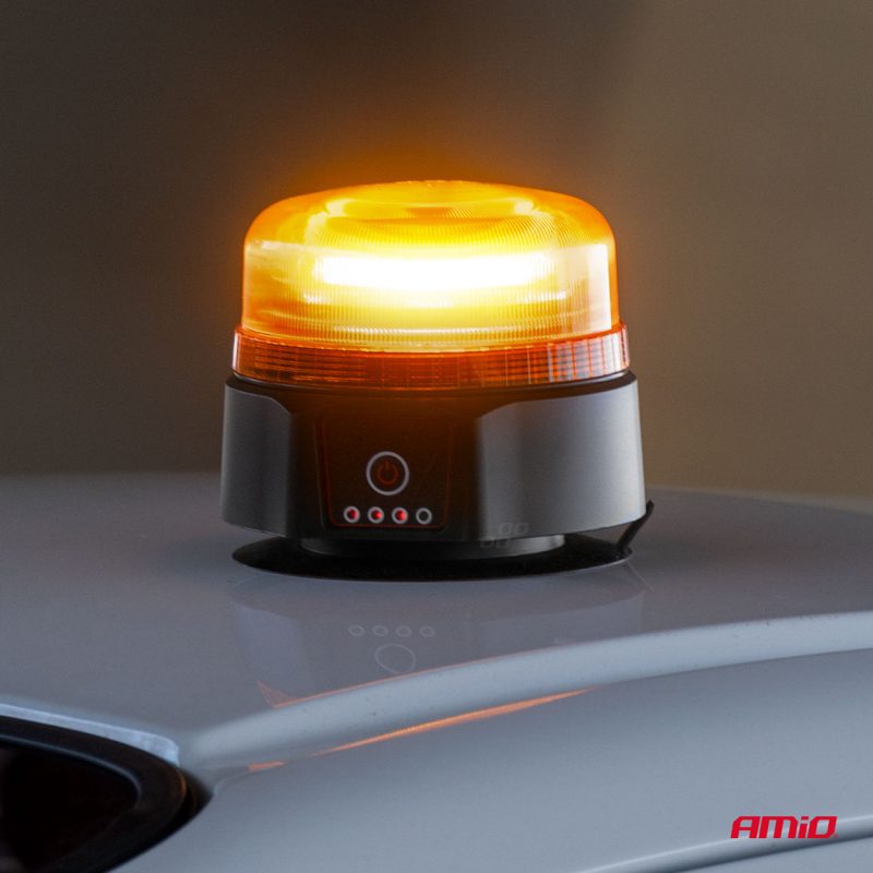 Bezdrôtové výstražné LED svietidlo s diaľkovým ovládaním R65 R10 12/24V AMIO-03932 – Obrázok 2