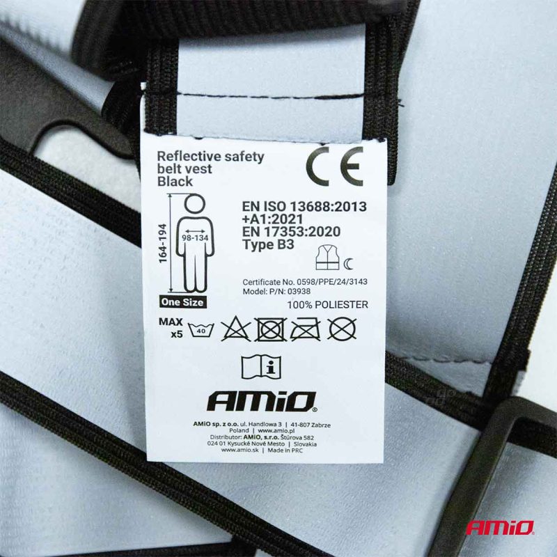 Reflexné traky, čierne univerzálne AMiO-03938 – Obrázok 4