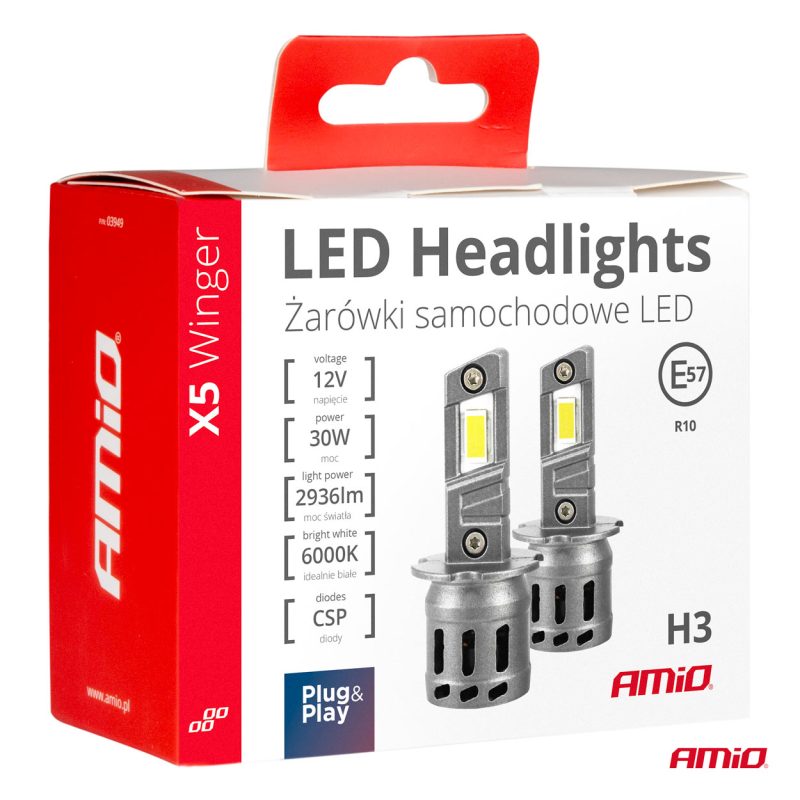 LED žiarovky X5-series WINGER H3 6000K max 30W AMIO-03944 – Obrázok 5