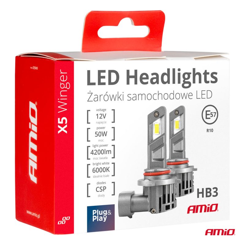LED žiarovky X5-series WINGER HB3 6000K max 50W AMIO-03948 – Obrázok 6