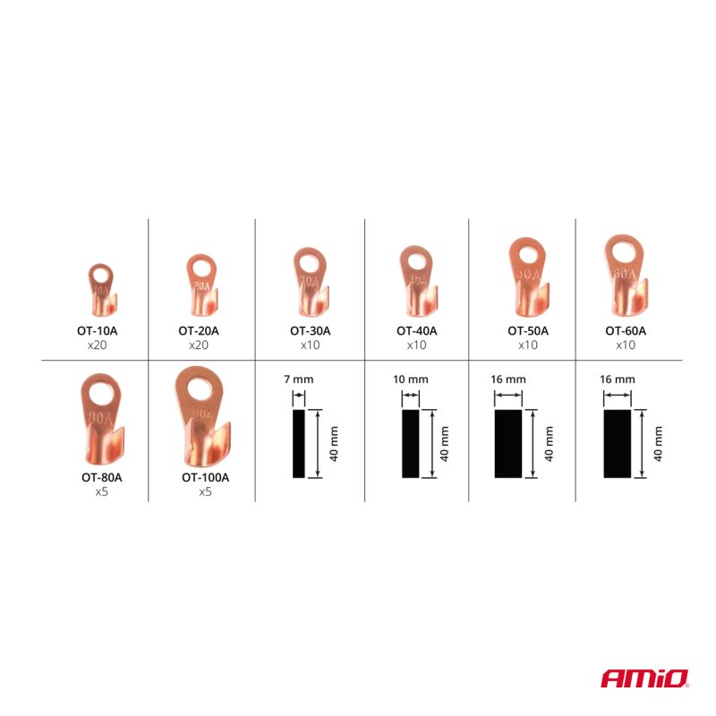 Sada konektorov a teplom zmrštiteľných trubic AMIO-03984 – Obrázok 4
