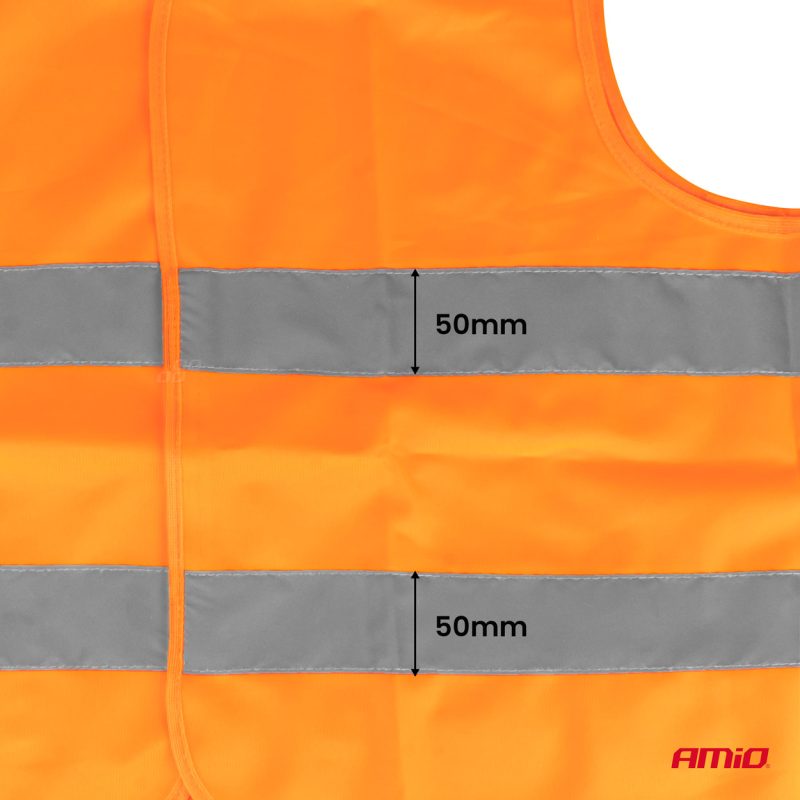 Reflexná vesta XXL oranžová s certifikátom AMiO-03985 – Obrázok 7