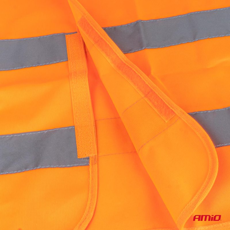 Reflexná vesta XXXL oranžová s certifikátom AMiO-03986 – Obrázok 6