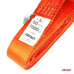 Popruhové ťažné lano 7000kg 60mm 5m zakončenie HÁK + HÁK AMiO-03991 – Obrázok 2