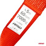 Ťažný popruh 7000kg 60mm 5m zakončenie Hák+Ucho AMIO-03992 – Obrázok 2