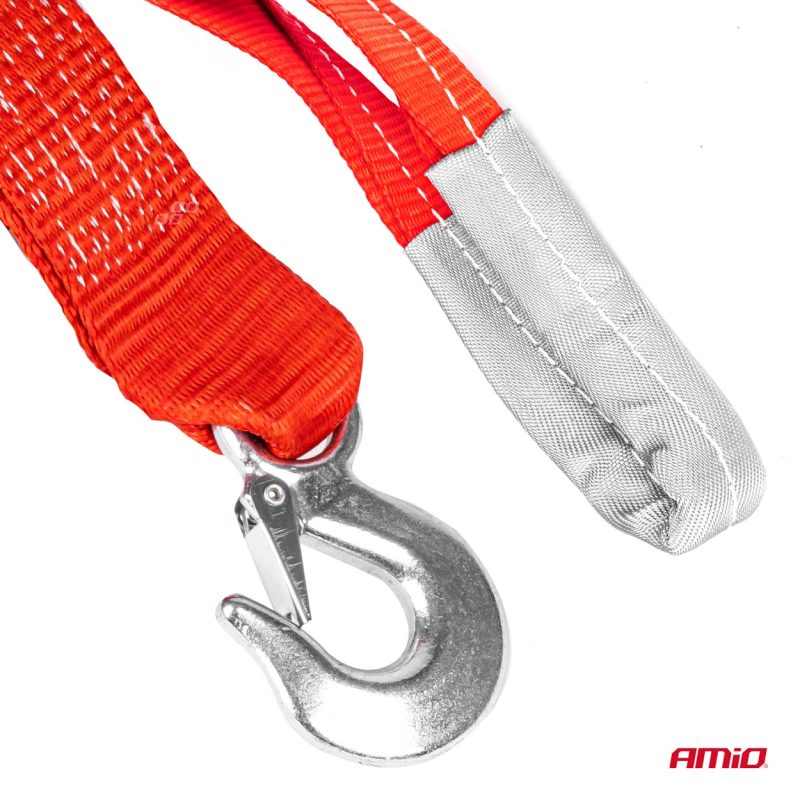 Ťažný popruh 7000kg 60mm 5m zakončenie Hák+Ucho AMIO-03992 – Obrázok 3