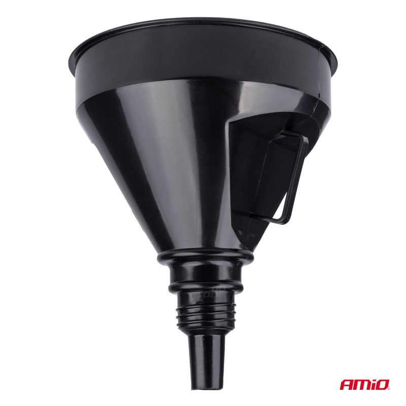 Flexibilný čierny univerzálny lievik so sitkom na kvapalné palivo vodu 13,5 cm AMiO-04036 – Obrázok 4