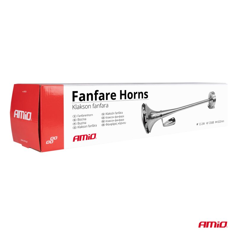 Klaksónová signalizácia chróm 620 mm 12V 24V LowTone AMIO-04078 – Obrázok 6