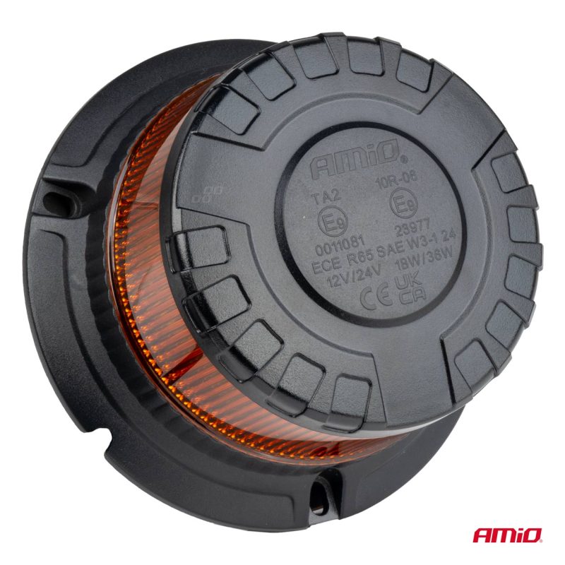 LED výstražný maják W28M 12V 24V AMiO-04105 – Obrázok 2