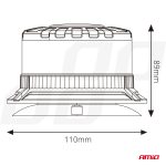 LED výstražný maják W28M 12V 24V AMiO-04105 – Obrázok 6