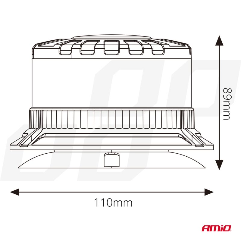 LED výstražný maják W28M 12V 24V AMiO-04105 – Obrázok 6
