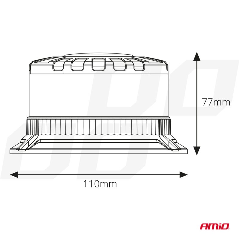 LED výstražný maják W28B 12V 24V AMiO-04106 – Obrázok 5