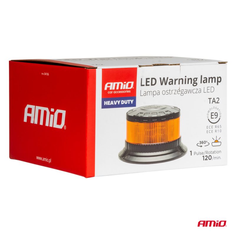 LED výstražný maják W28B 12V 24V AMiO-04106 – Obrázok 6