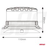 Výstražný LED maják W28M 12V 24V AMIO-04108 – Obrázok 7