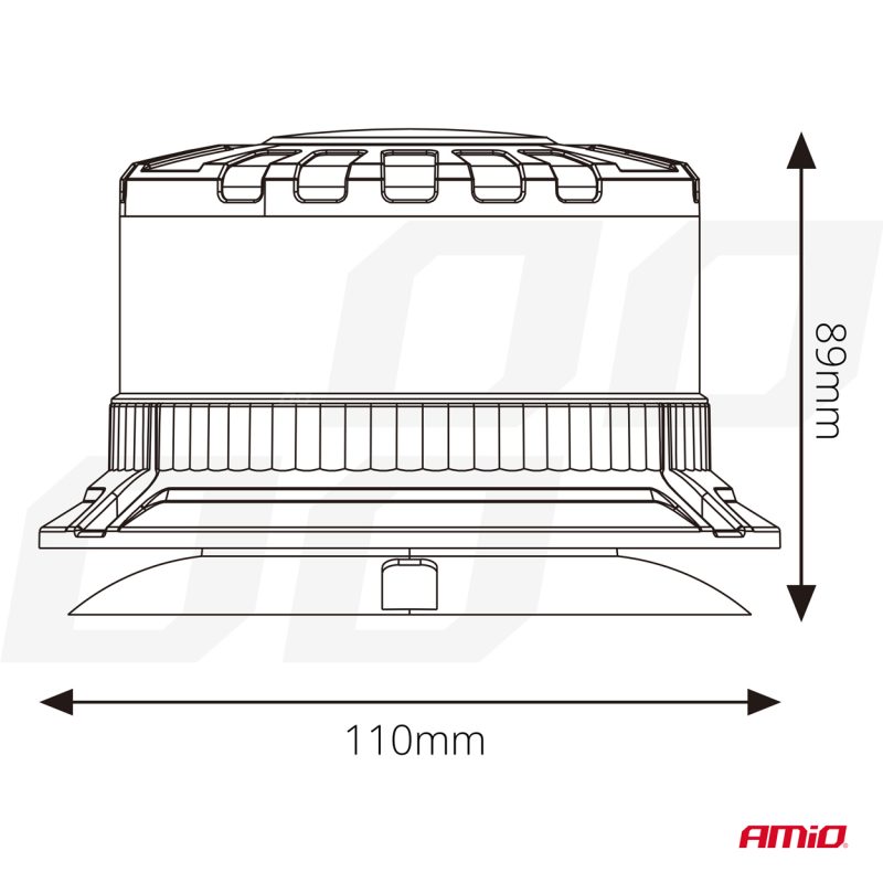 Výstražný LED maják W28M 12V 24V AMIO-04108 – Obrázok 7