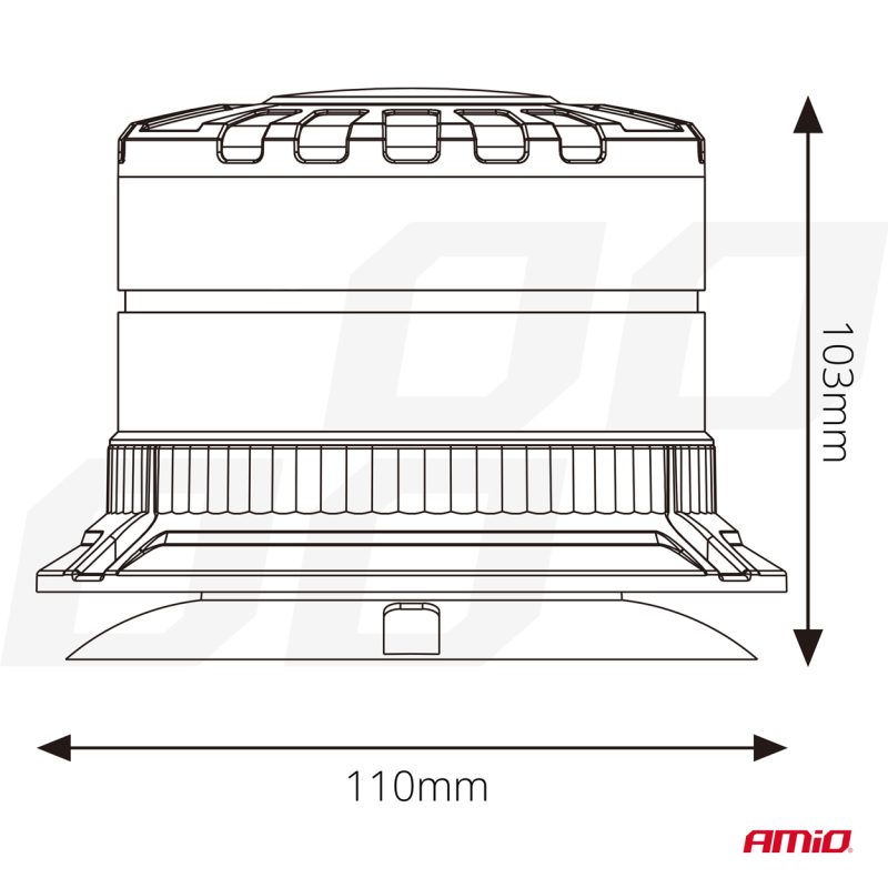 LED výstražný maják W29M 12V 24V AMiO-04110 – Obrázok 6