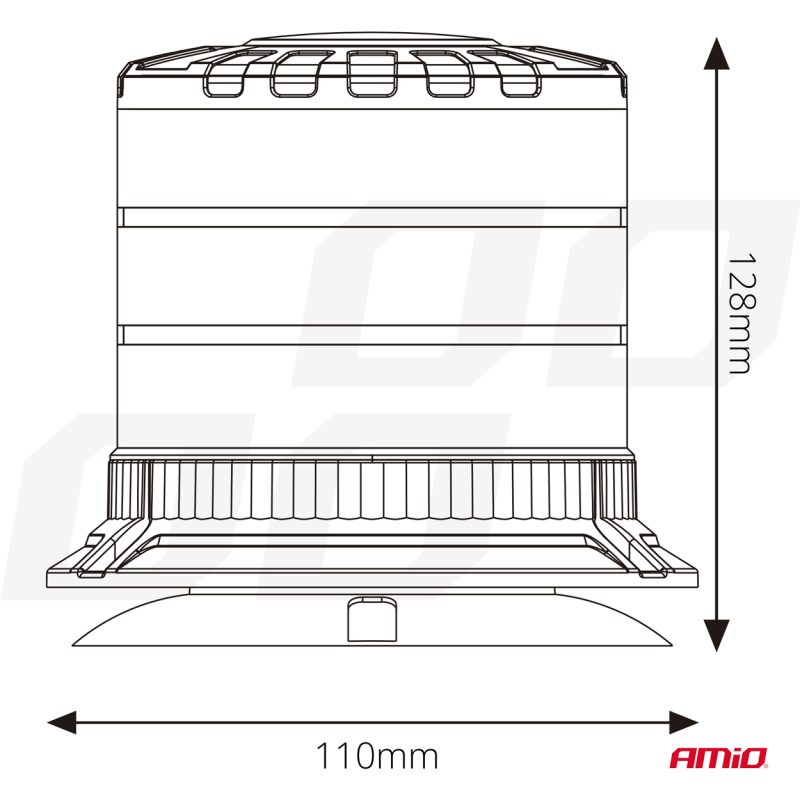 LED výstražný maják W30M 12V 24V AMIO-04111 – Obrázok 7