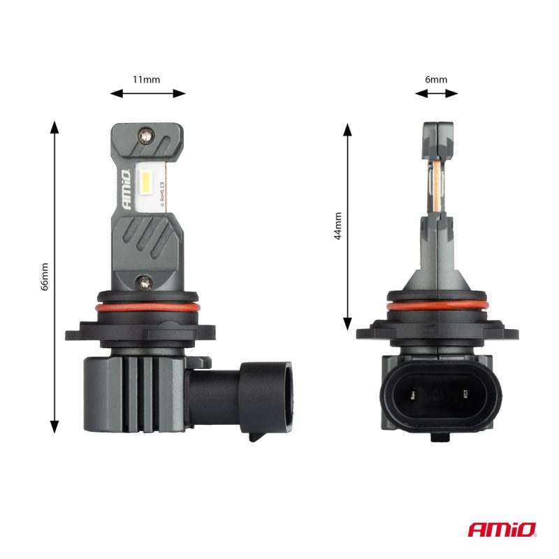 LED žiarovky hlavného svietenia Hybrid séria HB4 9006 6000K Canbus 60W AMIO-04118 – Obrázok 4