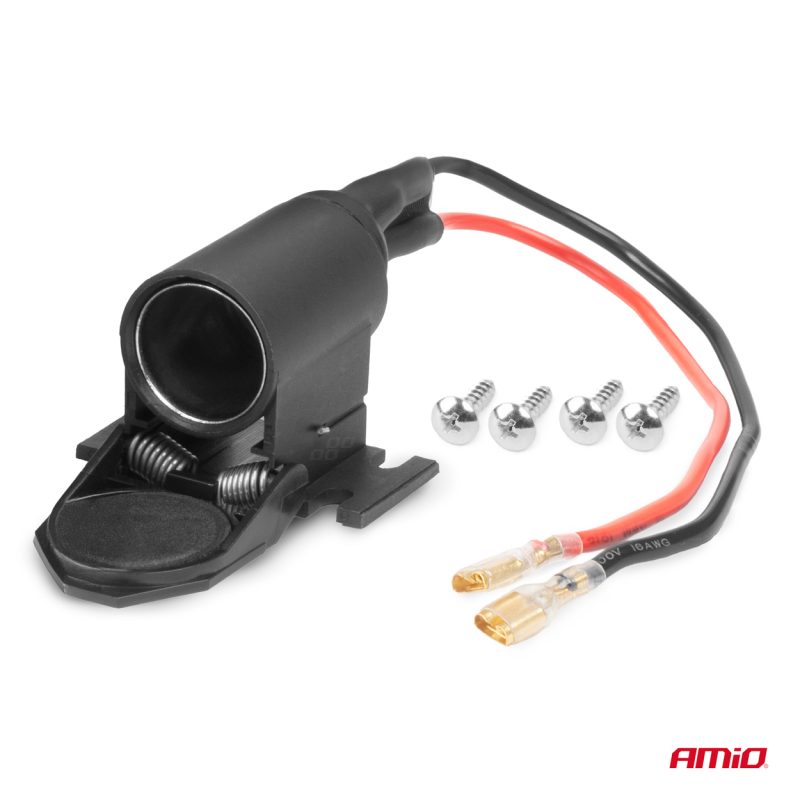 Zásuvka autozapaľovača s klapkou 12V 24V AMiO-04128 – Obrázok 2