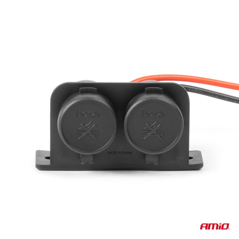 Dvojitá hermetická zásuvka zapaľovača 12/24V AMiO-04130 – Obrázok 3