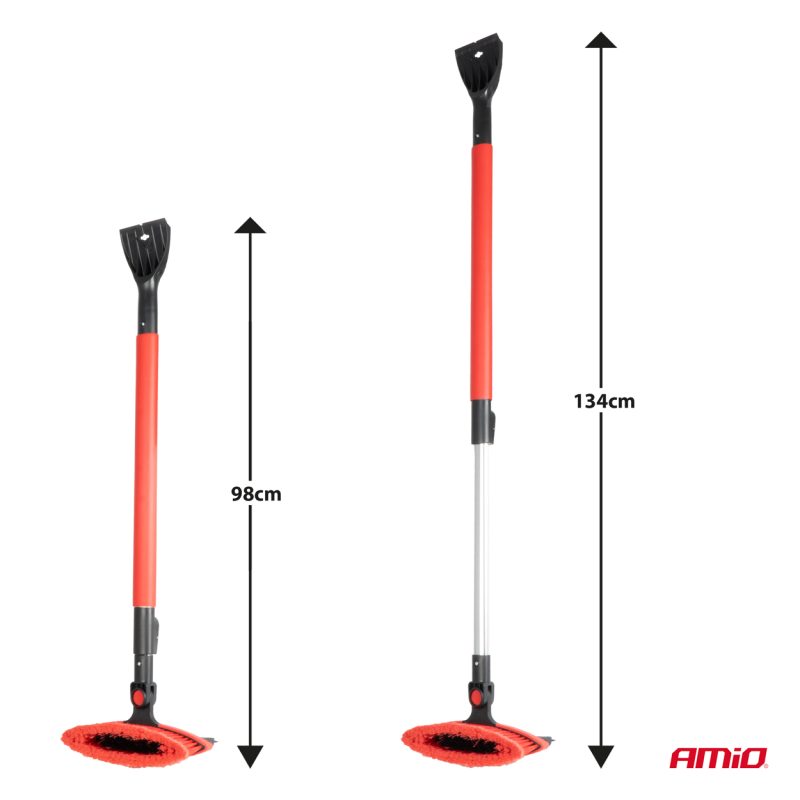 Veľká teleskopická kefa na sneh s škrabkou na ľad a stierkou 98-134 cm AMiO-04147 – Obrázok 11