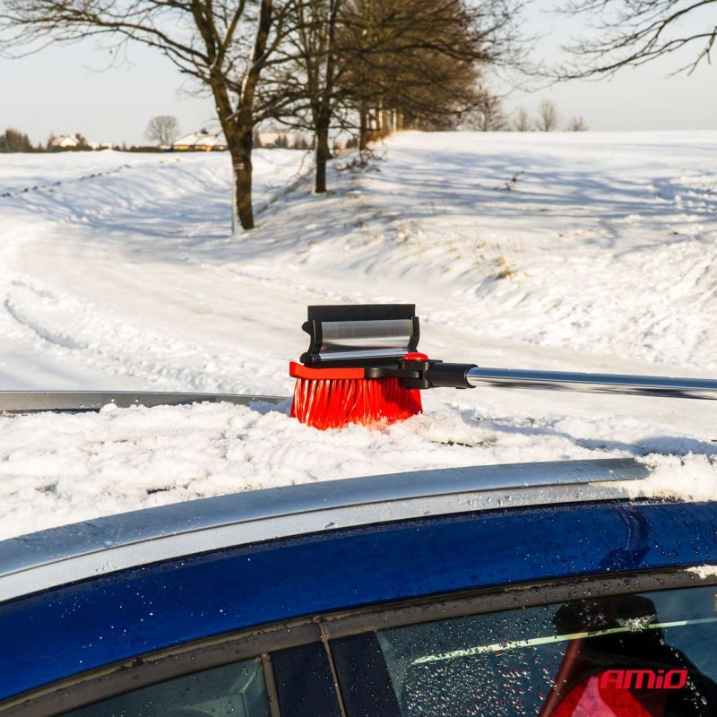 Veľká teleskopická kefa na sneh s škrabkou na ľad a stierkou 98-134 cm AMiO-04147 – Obrázok 2