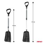Teleskopická lopata na sneh s hliníkovou čepeľou 103-131 cm AMiO-04152 – Obrázok 6