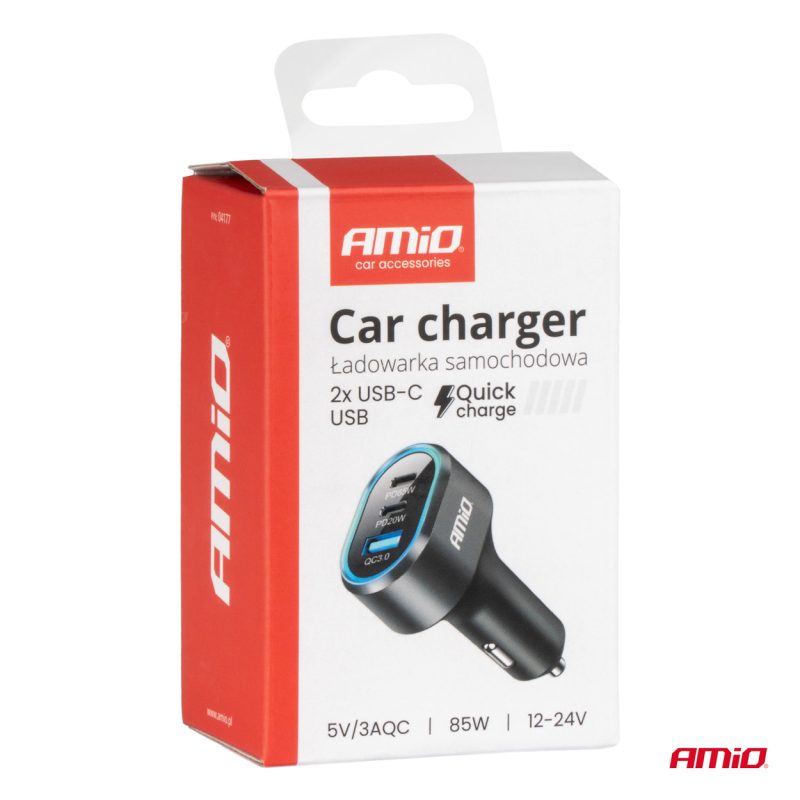 Rýchla autonabíjačka 3.0 PD65W PD20W AMiO-04177 – Obrázok 5