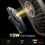 Držiak magnetický s rychlonabíjačkou do auta Qi2 15W AMiO-04181 – Obrázok 4