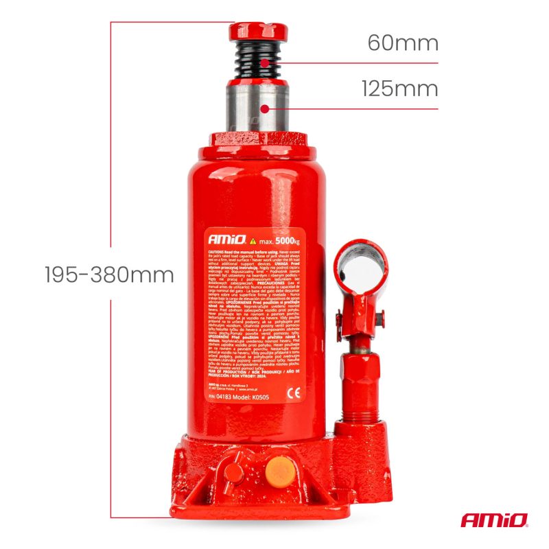 Hydraulický piestový zdvihák 5T v PVC boxe AMIO-04183 – Obrázok 5