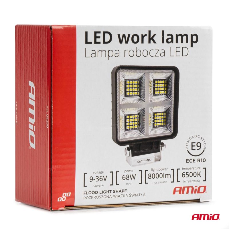 Pracovné LED svetlo AWL59 68W 6500K 8000lm 9-36V AMiO-04200 – Obrázok 8
