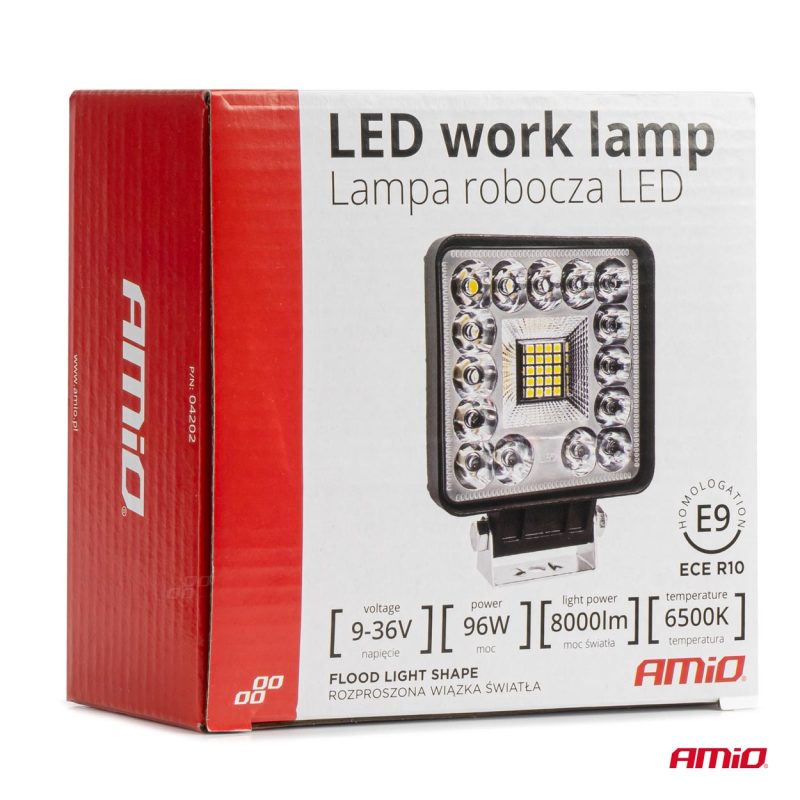 Pracovné LED svetlo AWL61 96W 6500K 8000lm 9-36V AMiO-04202 – Obrázok 7