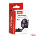 Vodotesná nabíjačka s MODRÝM LED podsvietením 2xUSB QC3.0 12/24V AMiO-04218 – Obrázok 5