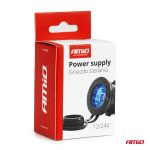 Vodotesná zásuvka do zapaľovača auta s MODRÝM LED podsvietením 12/24V AMiO-04220 – Obrázok 5