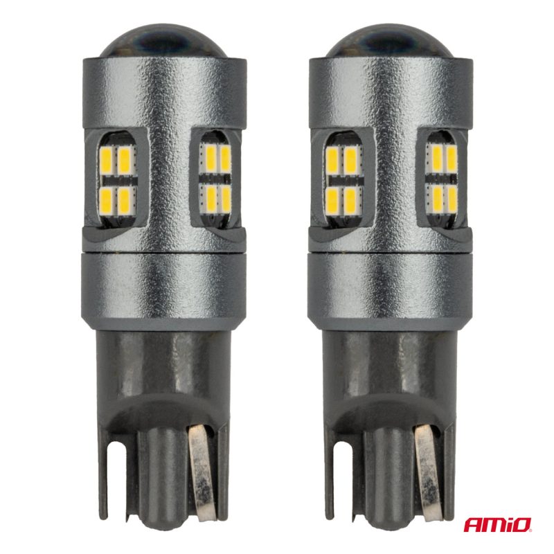 LED žiarovky CANBUS T10 W5W 16SMD 2016 Biele 12V/24V AMiO-04234 – Obrázok 2