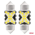 LED žiarovky CANBUS 12SMD Festoon C5W 2016 31mm White 12/24V AMiO-04235 – Obrázok 2