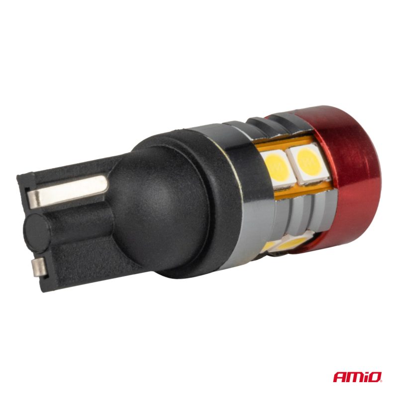 LED žiarovky CANBUS T10 W5W 9 SMD 3030 Bielé 12V 24V AMiO-04242 – Obrázok 4