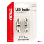 LED žiarovky CANBUS 12SMD Festoon C5W 3838 39mm White 12/24V AMIO-04249 – Obrázok 5