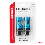 LED žiarovky CANBUS T20 7443 W21/5W 4SMD 1860 Biela 12V 24V AMiO-04255 – Obrázok 5