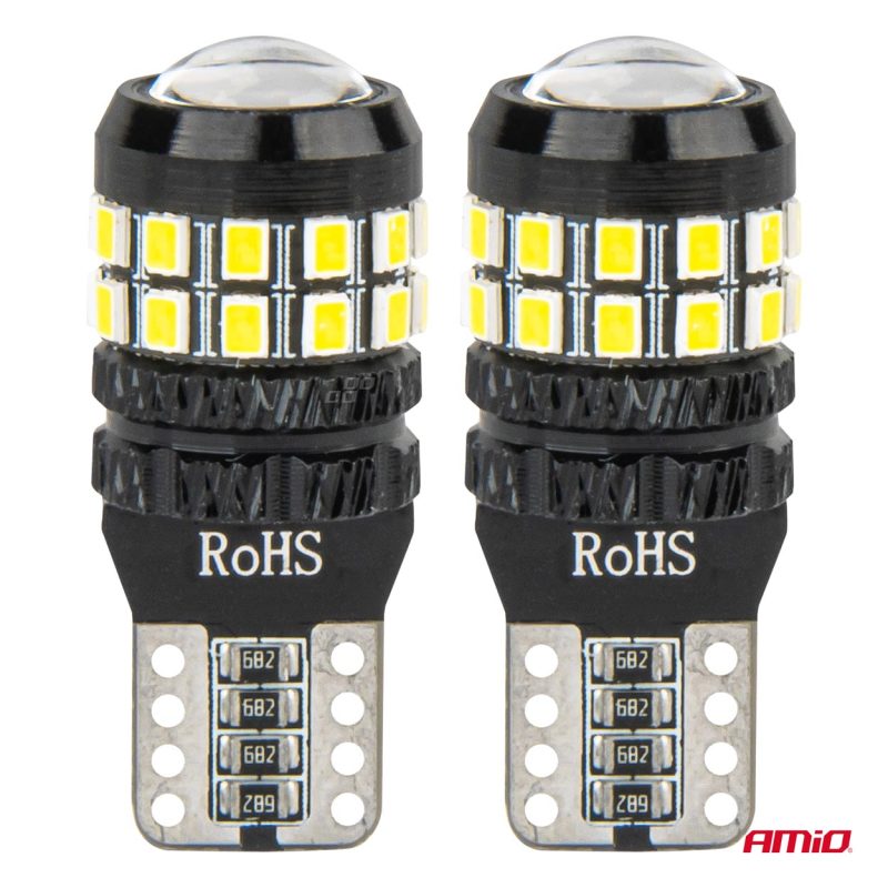 LED žiarovky CANBUS T10 W5W 27SMD 2016 White 12V/24V AMiO-04258 – Obrázok 2