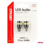 LED žiarovky CANBUS T10 W5W 27SMD 2016 White 12V/24V AMiO-04258 – Obrázok 5
