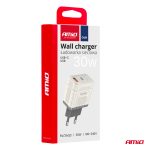 Sieťová nabíjačka Quick Charge GaN 30W USB-A + USB-C AMiO-04286 – Obrázok 3