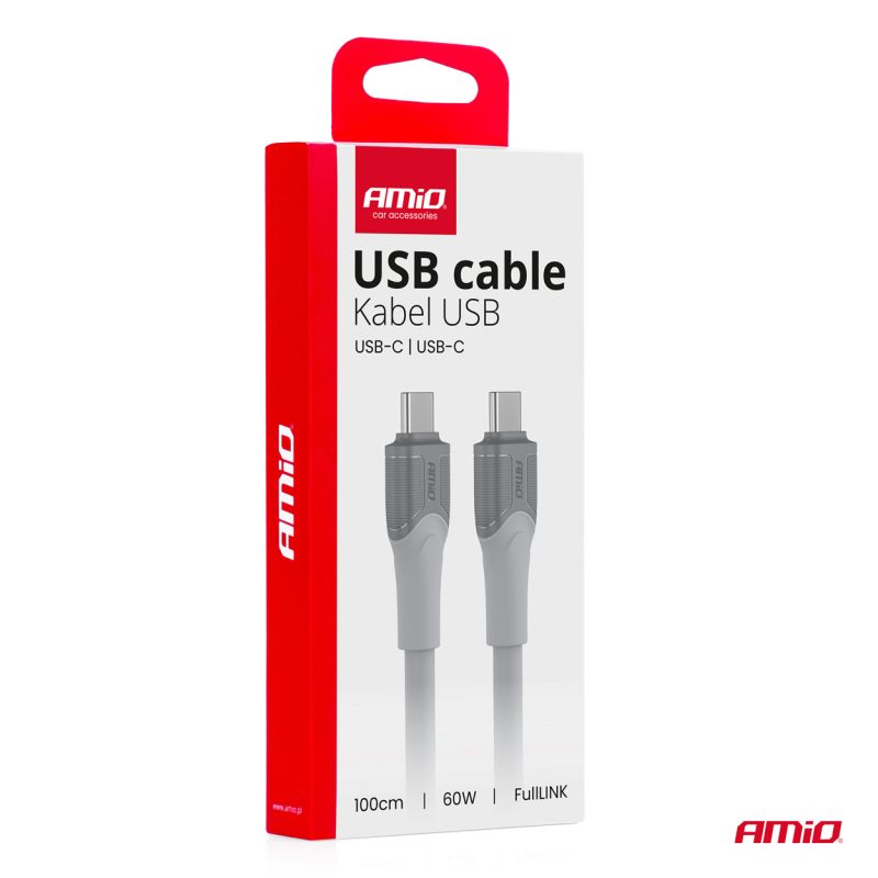Kábel USB-C TO TYP-C 60W 100cm FullLINK model X111 AMiO-04291 – Obrázok 3