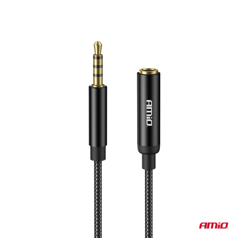 Predlžovací kábel AUX Mini Jack 3,5 mm samec na 3,5 mm samica 2 m AMiO-04296 – Obrázok 4