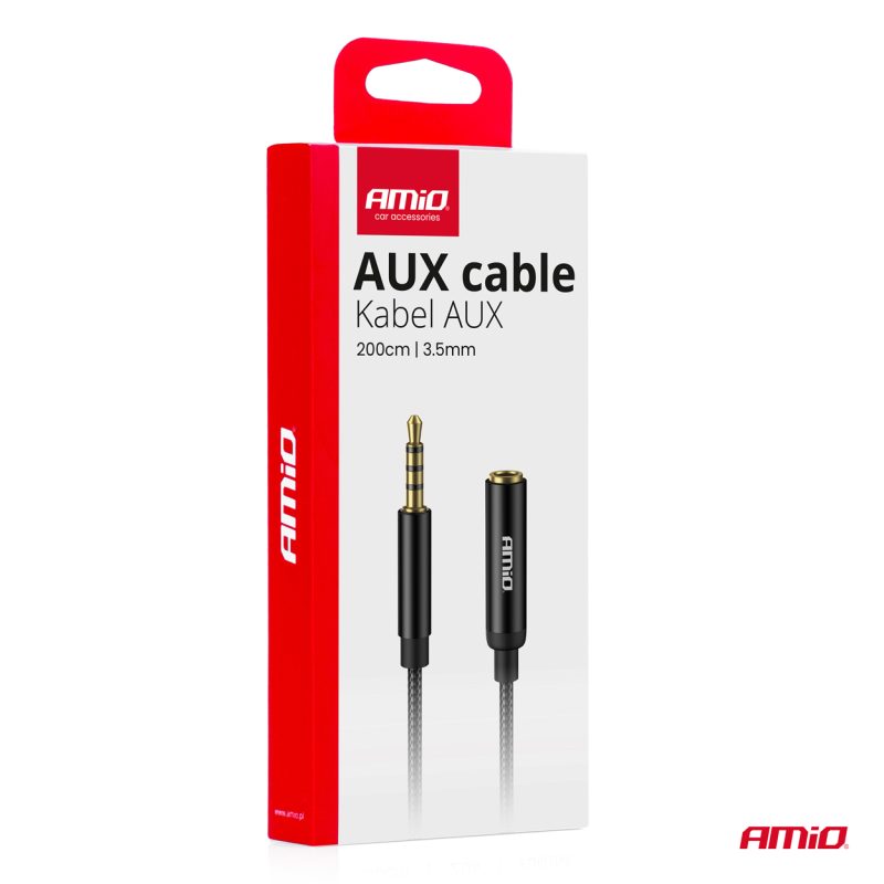 Predlžovací kábel AUX Mini Jack 3,5 mm samec na 3,5 mm samica 2 m AMiO-04296 – Obrázok 5