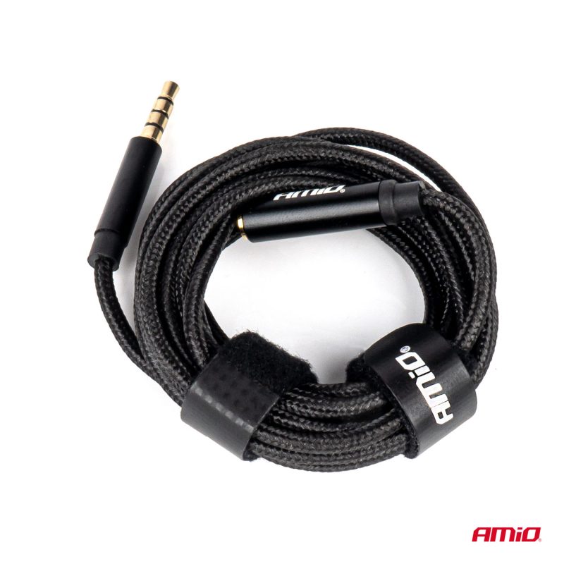 Predlžovací kábel AUX Mini Jack 3,5 mm samec na 3,5 mm samica 2 m AMiO-04296 – Obrázok 3