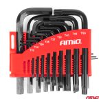 Imbusové kľúče hex a torx z CRV ocele, čierna 22ks AMiO-04297 – Obrázok 2